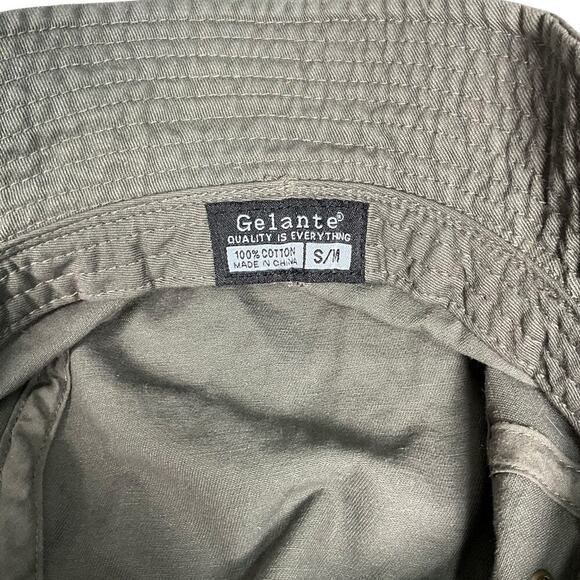 Gelante Solid Army Green Bucket Hat 100% Cotton Size Small/Medium Outdoors - Picture 7 of 9
